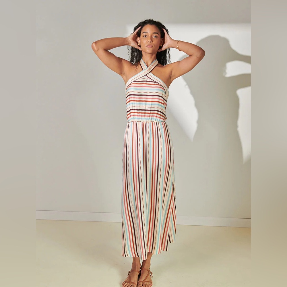 NWT Lemlem Striped Halter Maxi Dress